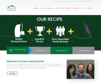 Ahrenshearing.com(Finding the right hearing healthcare professional) Screenshot