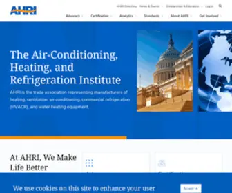 Ahrinet.org(Air-Conditioning, Heating, and Refrigeration Institute) Screenshot