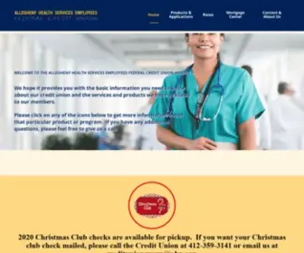 Ahsfcu.com(Allegheny Health Services Employees Federal Credit Union) Screenshot