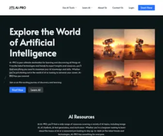AI-Pro.org(Learn & explore the power of ai at) Screenshot