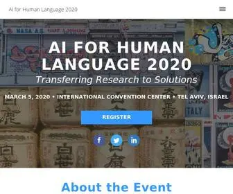 AI4Humanlanguage.com(AI for Human Language 2020) Screenshot