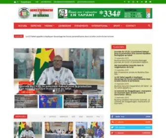 Aib.bf(Découvrez la page Accueil du site de Agence d'information du Burkina) Screenshot