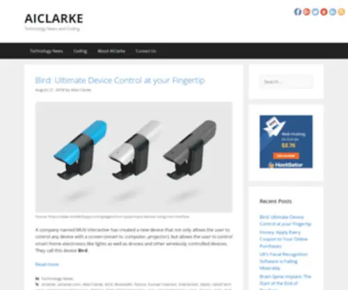 Aiclarke.com(Technology News and Coding) Screenshot