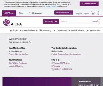 AicPa.org(American Institute of Certified Public Accountants) Screenshot