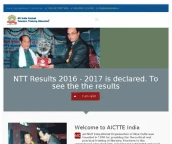 Aictteindia.in(Nursery Teachers Training NTT by All India Central Teachers Training Education Delhi India) Screenshot