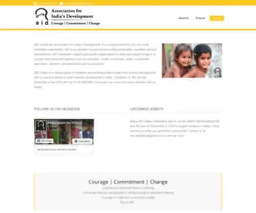 Aiddallas.org(Association for India's Development) Screenshot
