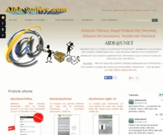Aideaunet.com(Aide et outils pour ecommerce prestashop et blog wordpress) Screenshot