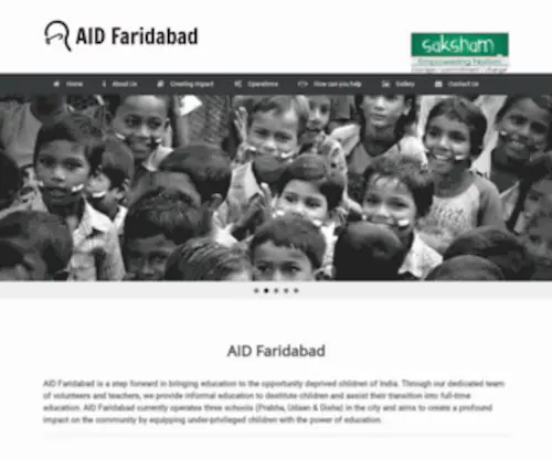 Aidfaridabad.org(Association for India's Development) Screenshot