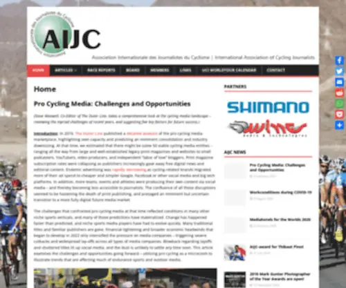 Aijc.org(L'Association Internationale des Journalistes du Cyclisme) Screenshot