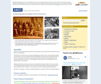 Aim25.com(Online research for archive collections of higher education institutions and learned societies within greater London AIM25) Screenshot