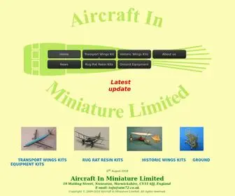 Aim72.co.uk(Aircraft In Miniature Limited) Screenshot