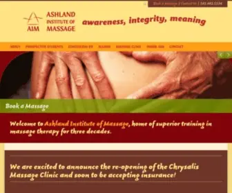 Aimashland.com(Ashland Institute of Massage) Screenshot