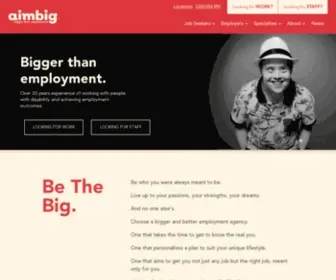 Aimbigemployment.com.au(Workforce Australia & Disability Employment Services) Screenshot