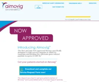 Aimovighcp.com(Aimovig® (erenumab) Screenshot