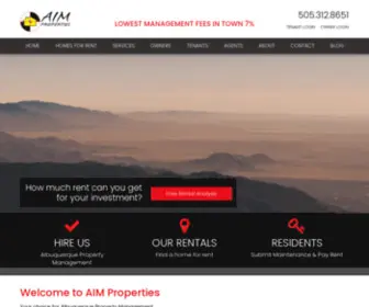 Aimpropertiesnm.com(Albuquerque Property Management) Screenshot