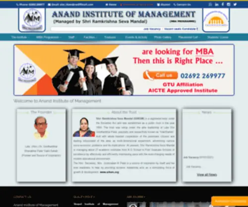 Aimrksm.org(Anand Institute of Management) Screenshot