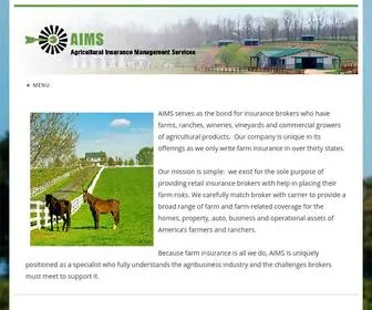 Aimscentral.com(Agricultural Farm Insurance) Screenshot