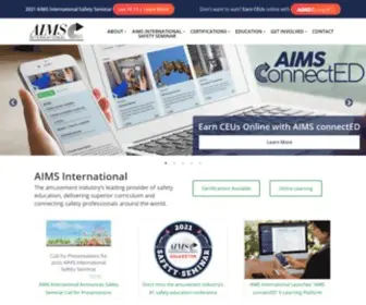 Aimsintl.org(AIMS International is the amusement industry) Screenshot