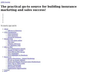 Aimssociety.com(American Insurance Marketing and Sales Society) Screenshot