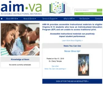 Aimva.org(Accessible Instructional Materials for Virginia) Screenshot