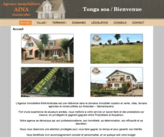 Aina-Immobilier-Antsirabe.com(Aina immobilier Antsirabe) Screenshot