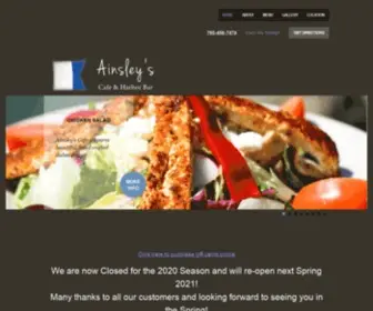 Ainsleyslakeside.com(Ainsley's Cafe and Harbor Bar) Screenshot