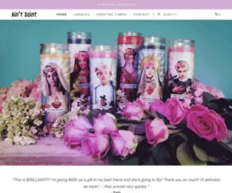 Aintsaint.co(Celebrity Saint Prayer Candles) Screenshot