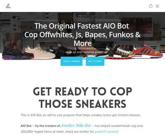 Aiobot.com(AIO Bot is an All In One Sneaker Bot which) Screenshot