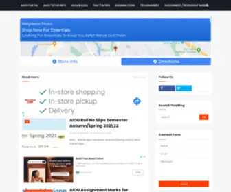 Aioututorinformation.com(Aiou tutor information A tutor) Screenshot