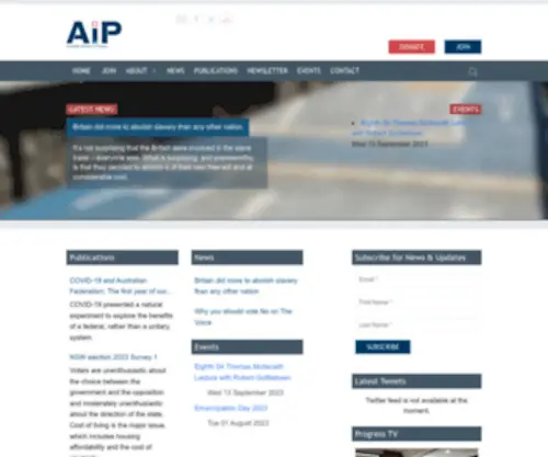Aip.asn.au(Australian Institute for Progress) Screenshot