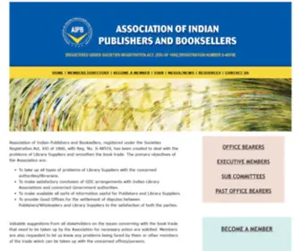 Aipb.org.in(Association of Indian Publishers and Booksellers) Screenshot