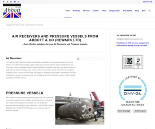 Air-Receivers.co.uk(Quality Great British Air Receivers/Pressure Vessels. Contact Abbott and Co (Newark)) Screenshot