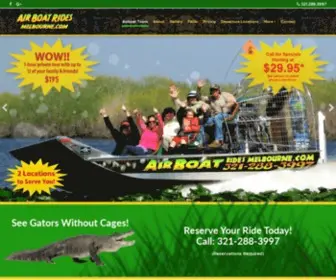 Airboatridesmelbourne.com(Florida's Premier Airboat Tours & Ride Attractions) Screenshot