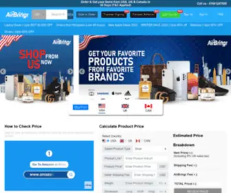 Airbringr.com(Buy authentic products from USA) Screenshot