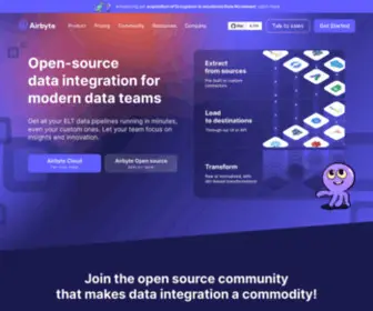 Airbyte.com(Open-Source Data Integration Platform) Screenshot
