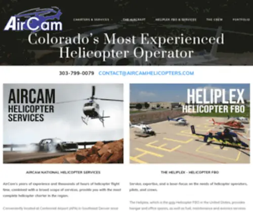 Aircamhelicopters.com(Colorado's Most Experienced Helicopter Operator) Screenshot