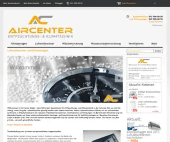 Aircenter.ch(Gute Luftentfeuchter und Klimaanlagen kaufen Sie am besten im AirCenter Baden) Screenshot