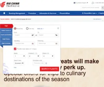 Airchina.com.au(Air China International) Screenshot