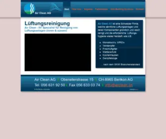 Airclean.ch(Webpage von Air Clean AG) Screenshot