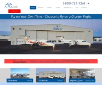 Aircocharters.com(Charter Flights in Edmonton and Calgary) Screenshot