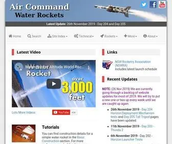 Aircommandrockets.com(Air Command Water Rockets Home) Screenshot