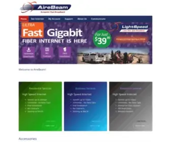 Airebeam.com(AireBeam Broadband) Screenshot