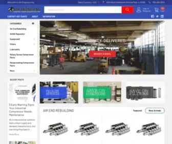 Airengineering.com(Industrial Air Compressors Parts and Lubricants) Screenshot