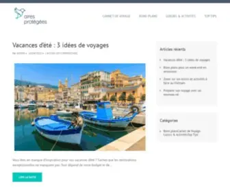 Airesprotegees.fr(Trouvez des conseils pratiques pour bien organiser votre voyage) Screenshot