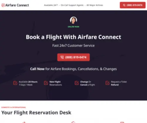 Airfareconnect.com(Airfare Connect) Screenshot