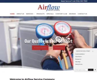 Airflowservice.com(Heating & Air Conditioning Company in Manassas) Screenshot