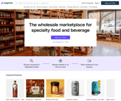 Airgoods.com(Wholesale Marketplace to Shop Specialty Beverages) Screenshot