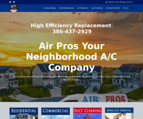 Airheatpros.com(Air ProsAir Pros of Flagler County and Palm Coast) Screenshot