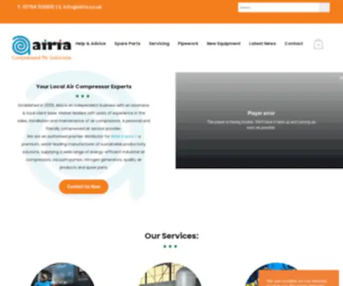 Airia.co.uk(Compressed Air Service) Screenshot