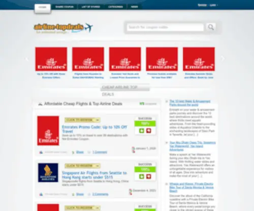 Airline-Topdeals.com(Airline coupons) Screenshot